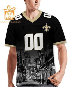 Custom Football Jersey for New Orleans Saints Fans Personalize with Your Name Number on a Cityscape Shirt Perfect Gift for Men Women 3