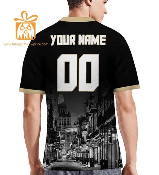 Custom Football Jersey for New Orleans Saints Fans – Personalize with Your Name & Number on a Cityscape Shirt – Perfect Gift for Men & Women