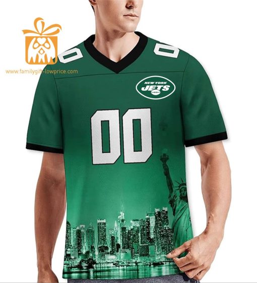 Custom Football Jersey for New York Jets Fans – Personalize with Your Name & Number on a Cityscape Shirt – Perfect Gift for Men & Women