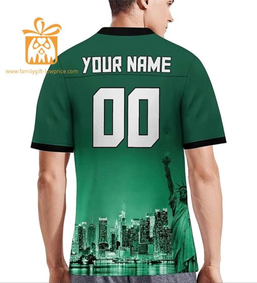 Custom Football Jersey for New York Jets Fans – Personalize with Your Name & Number on a Cityscape Shirt – Perfect Gift for Men & Women