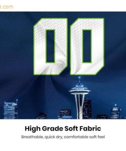 Custom Football Jersey for Seattle Seahawks Fans Personalize with Your Name Number on a Cityscape Shirt Perfect Gift for Men Women 2