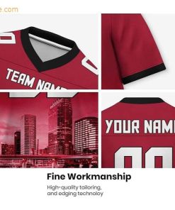 Custom Football Jersey for Tampa Bay Buccaneers Fans Personalize with Your Name Number on a Cityscape Shirt Perfect Gift for Men Women 12