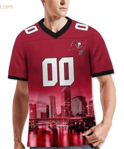 Custom Football Jersey for Tampa Bay Buccaneers Fans Personalize with Your Name Number on a Cityscape Shirt Perfect Gift for Men Women 3