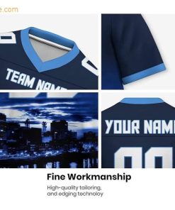 Custom Football Jersey for Tennessee Titans Fans Personalize with Your Name Number on a Cityscape Shirt Perfect Gift for Men Women 2