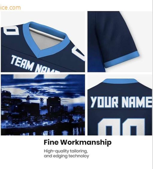 Custom Football Jersey for Tennessee Titans Fans – Personalize with Your Name & Number on a Cityscape Shirt – Perfect Gift for Men & Women