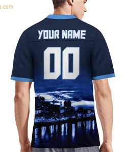 Custom Football Jersey for Tennessee Titans Fans Personalize with Your Name Number on a Cityscape Shirt Perfect Gift for Men Women