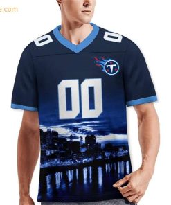 Custom Football Jersey for Tennessee Titans Fans Personalize with Your Name Number on a Cityscape Shirt Perfect Gift for Men Women 3