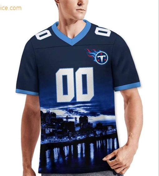 Custom Football Jersey for Tennessee Titans Fans – Personalize with Your Name & Number on a Cityscape Shirt – Perfect Gift for Men & Women