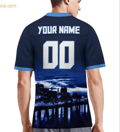 Custom Football Jersey for Tennessee Titans Fans – Personalize with Your Name & Number on a Cityscape Shirt – Perfect Gift for Men & Women