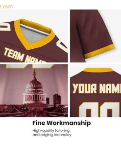 Custom Football Jersey for Washington Commanders Fans Personalize with Your Name Number on a Cityscape Shirt Perfect Gift for Men Women 2