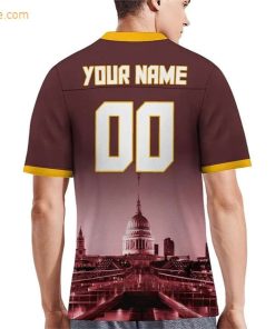 Custom Football Jersey for Washington Commanders Fans Personalize with Your Name Number on a Cityscape Shirt Perfect Gift for Men Women