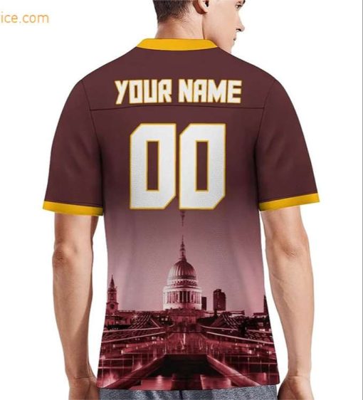 Custom Football Jersey for Washington Commanders Fans – Personalize with Your Name & Number on a Cityscape Shirt – Perfect Gift for Men & Women