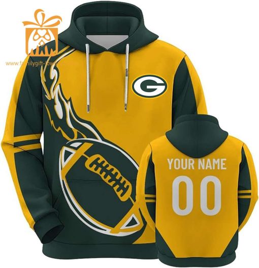 Custom Green Bay Packers Football Jersey – Personalized 3D Name & Number Hoodies for Fans, Gift for Men Women
