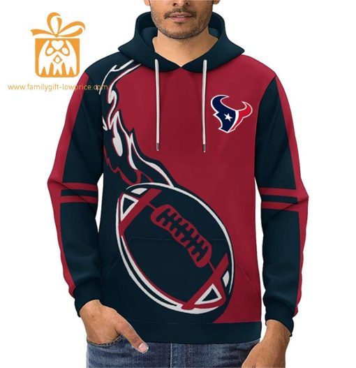 Custom Houston Texans Football Jersey – Personalized 3D Name & Number Hoodies for Fans, Gift for Men Women