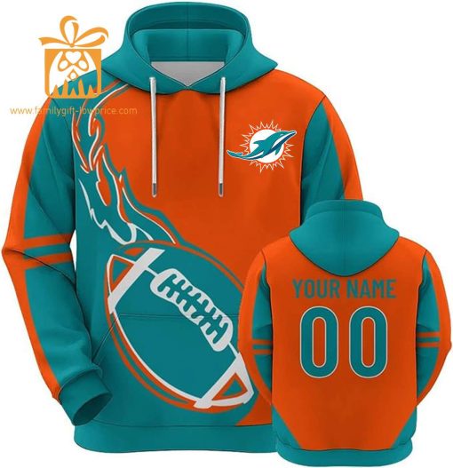 Custom Miami Dolphins Football Jersey – Personalized 3D Name & Number Hoodies for Fans, Gift for Men Women