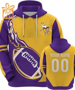 Custom Minnesota Vikings Football Jersey Personalized 3D Name Number Hoodies for Fans Gift for Men Women 1