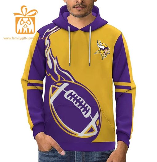 Custom Minnesota Vikings Football Jersey – Personalized 3D Name & Number Hoodies for Fans, Gift for Men Women