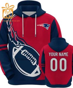 Custom New England Patriots Football Jersey Personalized 3D Name Number Hoodies for Fans Gift for Men Women 1