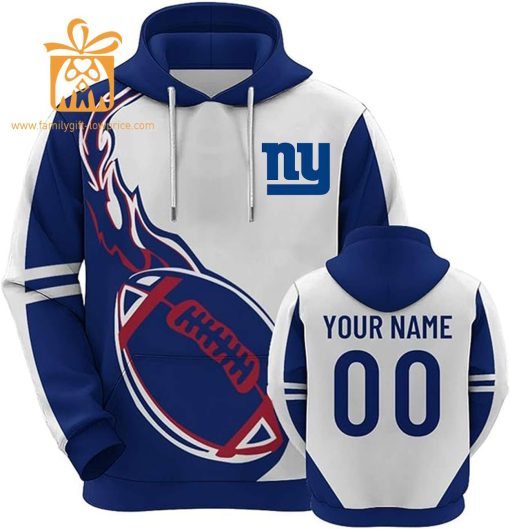 Custom New York Giants Football Jersey – Personalized 3D Name & Number Hoodies for Fans, Gift for Men Women