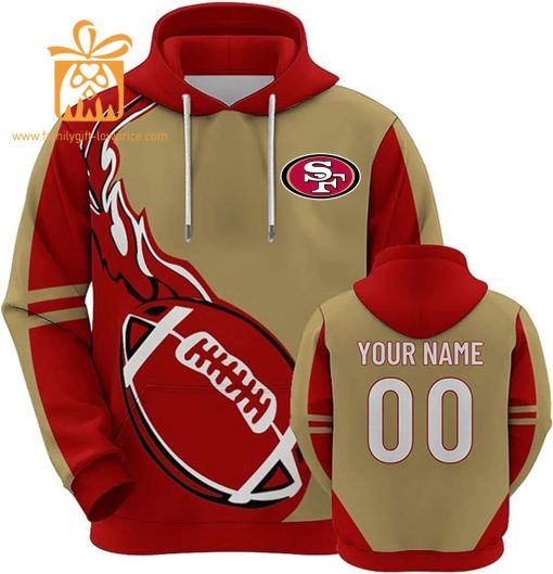 Custom San Francisco 49ers Football Jersey – Personalized 3D Name & Number Hoodies for Fans, Gift for Men Women