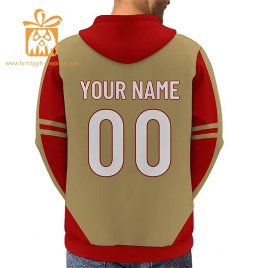 Custom San Francisco 49ers Football Jersey – Personalized 3D Name & Number Hoodies for Fans, Gift for Men Women