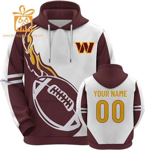 Custom Washington Commanders Football Jersey – Personalized 3D Name & Number Hoodies for Fans, Gift for Men Women