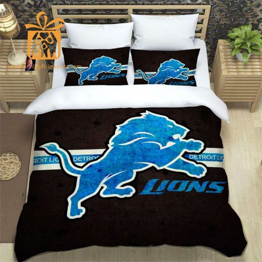 Detroit Lions Bedding Custom Cute Bed Sets with Name & Number, Detroit Lions Gifts