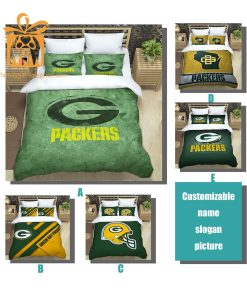 Green Bay Packers Bed Set Custom Cute Bed Sets with Name & Number, Green Bay Packers Gifts