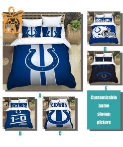 Indianapolis Colts Bedding NFL Set, Custom Cute Bed Sets with Name & Number, Indianapolis Colts Gifts