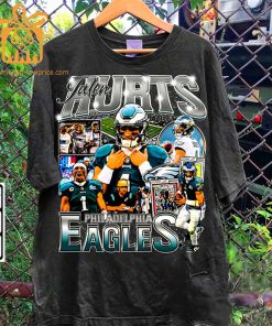 Jalen Hurts Retro T Shirt 90s Vintage NFL Shirts Oversized American Football T Shirt 1