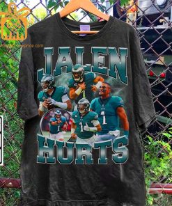 Jalen Hurts Retro T Shirt 90s Vintage NFL Shirts Oversized American Football T Shirt 2