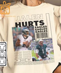 Jalen Hurts Vintage 90s Inspired Tee Unisex Philadelphia Eagles Football Fan Shirt or Exclusive Bootleg Merchandise