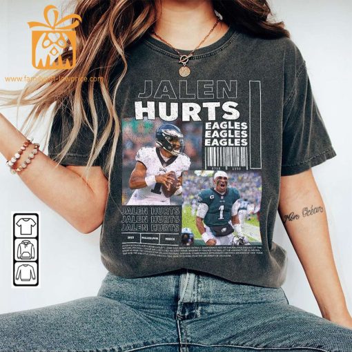 Jalen Hurts Vintage 90s Inspired Tee – Unisex Philadelphia Eagles Football Fan Shirt | Exclusive Bootleg Merchandise