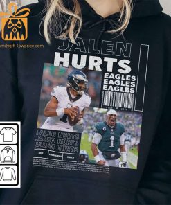 Jalen Hurts Vintage 90s Inspired Tee Unisex Philadelphia Eagles Football Fan Shirt or Exclusive Bootleg Merchandise 4