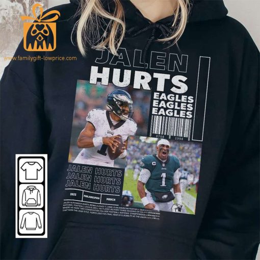 Jalen Hurts Vintage 90s Inspired Tee – Unisex Philadelphia Eagles Football Fan Shirt | Exclusive Bootleg Merchandise