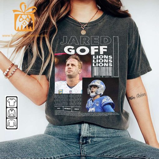 Jared Goff Vintage 90s Inspired Tee – Unisex Detroit Lions Football Fan Shirt | Exclusive Bootleg Merchandise