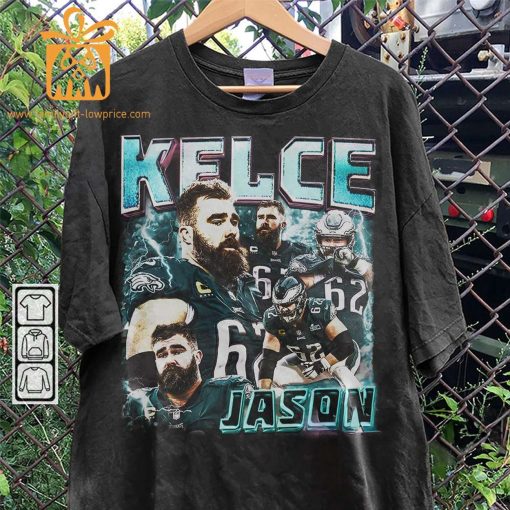 Jason Kelce Philadelphia Shirt – 90s Vintage Style – American Sport Unisex Gift for Fans – Retro Hoodie