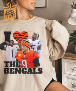 Joe Burrow Jamarr Chase Love Bengals Sweatshirt Tee Higgins NFL Cincinnati Gear Bootleg Joe Shiesty Fan Merchandise 1