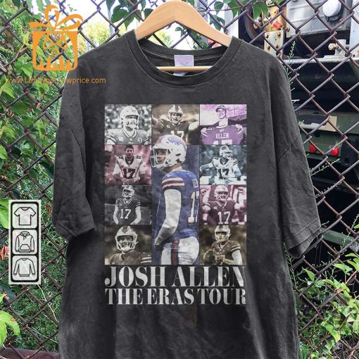 Josh Allen Football Shirt Vintage 90s Retro Buffalo Unisex Gift or The Eras Tour Bootleg Hoodie Sweatshirt Merch