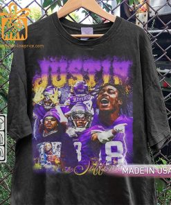 Justin Jefferson Minnesota Vikings Shirt 90s Vintage Style American Sport Unisex Gift for Fans Retro Hoodie 1