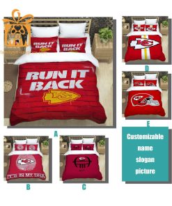 Kansas City Chiefs Bedding Set, Custom Cute Bed Sets with Name & Number, Chiefs Gifts