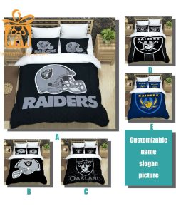 Raiders Bed Set, Custom Cute Bed Sets with Name & Number, Raiders Gifts