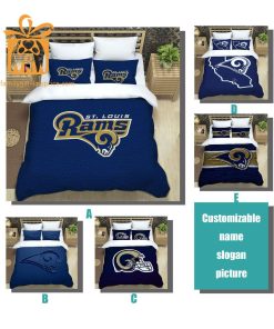 Rams Bedding Set, Custom Cute Bed Sets with Name & Number, LA Rams Gifts