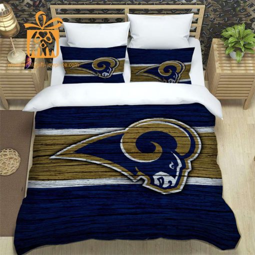 Rams Bedding Set, Custom Cute Bed Sets with Name & Number, LA Rams Gifts