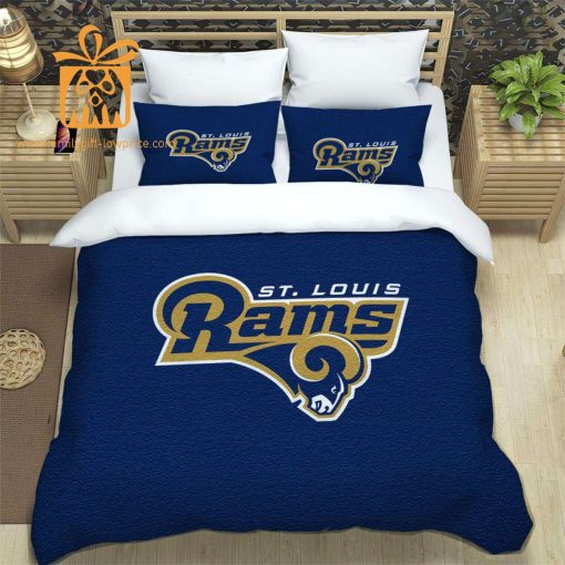 Rams Bedding Set, Custom Cute Bed Sets with Name & Number, LA Rams Gifts