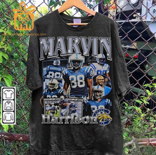 Marvin Harrison Retro T-Shirt – 90s Vintage NFL Shirts – Oversized American Football T-Shirt