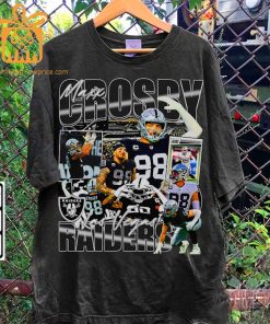 Maxx Crosby Retro T Shirt 90s Vintage NFL Shirts Oversized American Football T Shirt