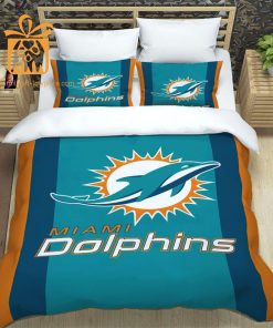 Miami Dolphins Bed Set, Custom Cute Bed Sets with Name & Number, Miami Dolphins Gifts for Him & Her 5