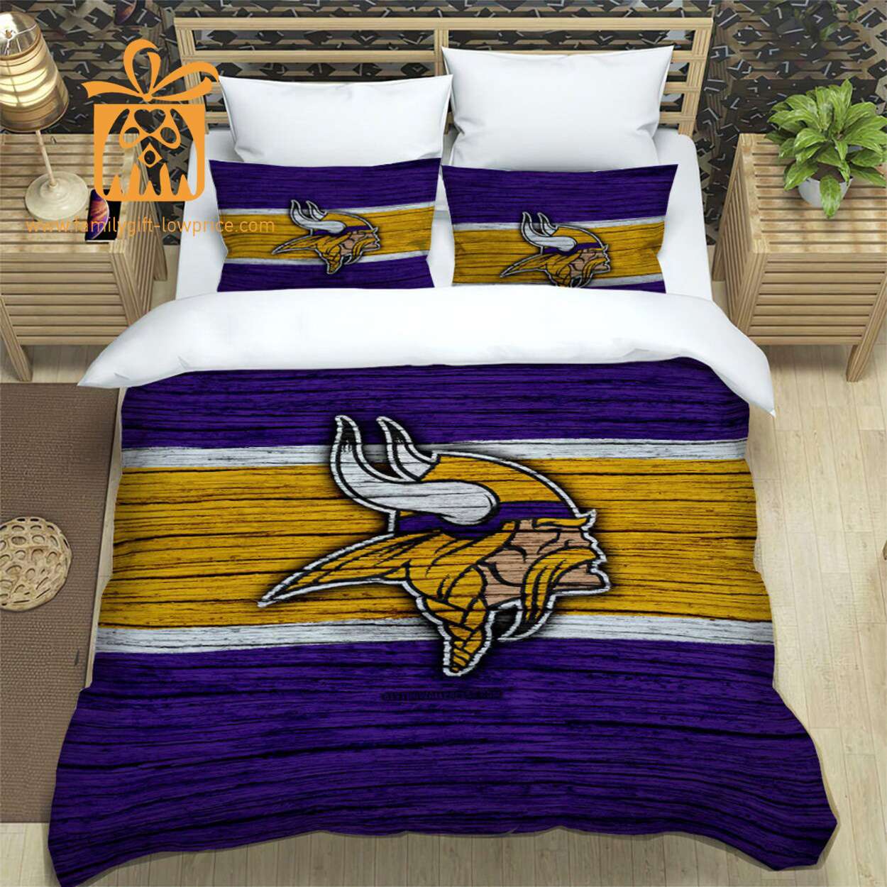 Minnesota Vikings Bedding NFL Set, Custom Cute Bed Sets with Name & Number, Minnesota Vikings Gifts