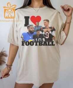 NFL All Star I Love Football T Shirt Vintage Joe Burrow Jimmy Garoppolo Odell Beckham Jr Jalen Hurts Fan Gear 1
